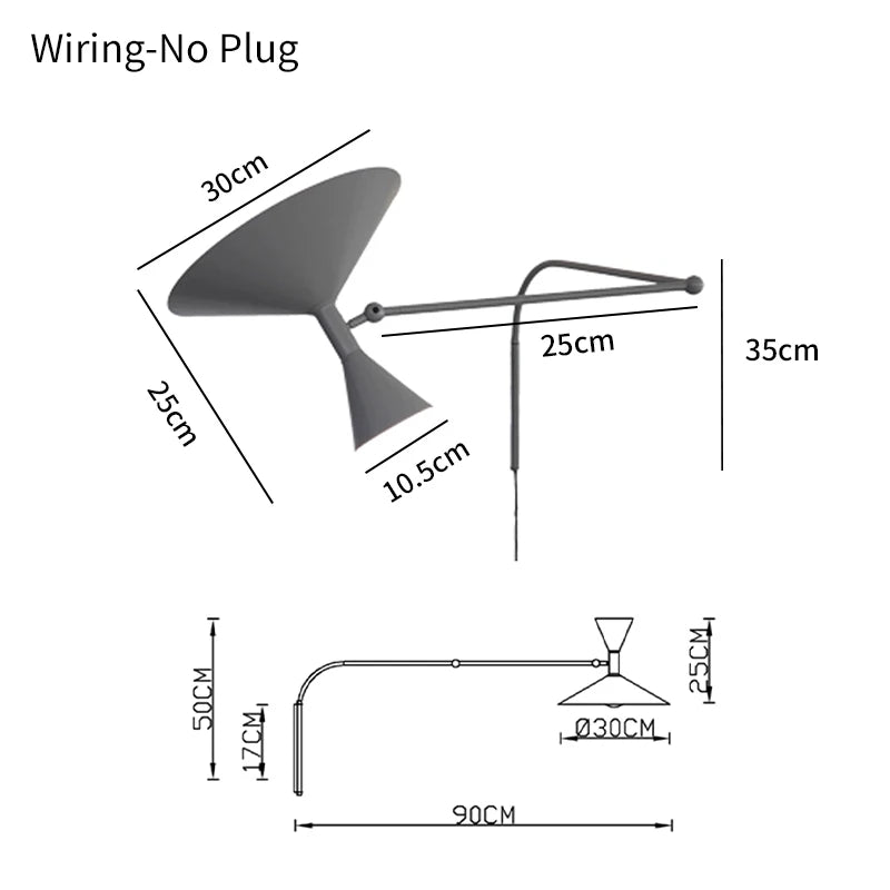 Nordic Minimalist Italian Wall Lamp Rotatable Swing Arm Sconce for Living Room Bedroom Study Room Bedside Decor Lighting Fixture