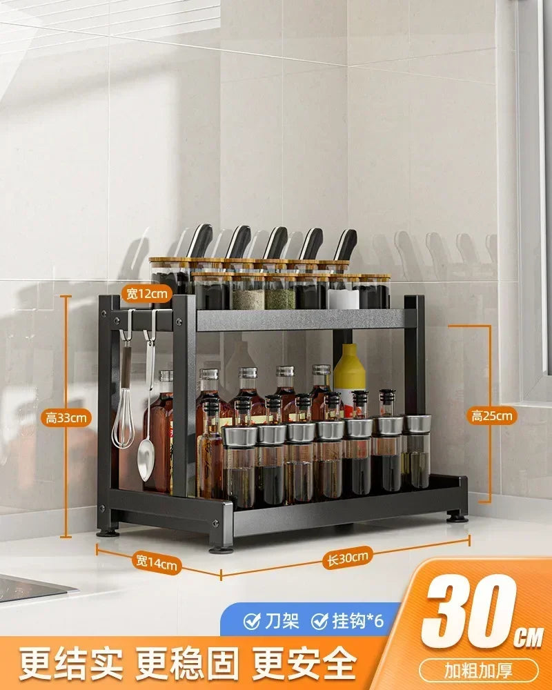 Knife Stand Door Organizer Spices Spice Racks Rack Jars Cutting Seasoning Drain Kitchen 2/3layers Condiments Storage Rack Board