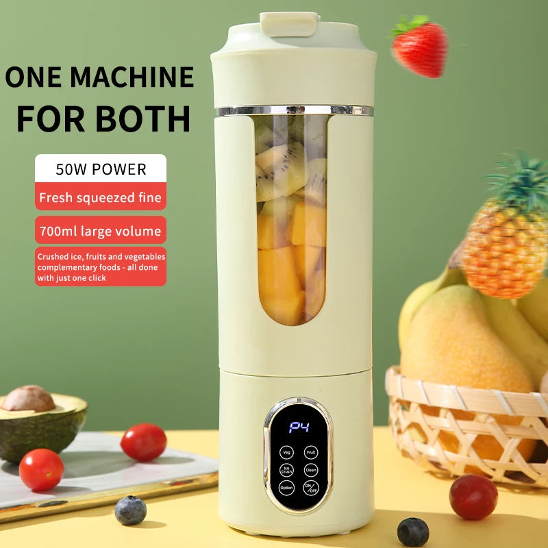 New portable wireless juicer with USB charging, small juice cup, household multifunctional crushed ice juicer, juicer cup.