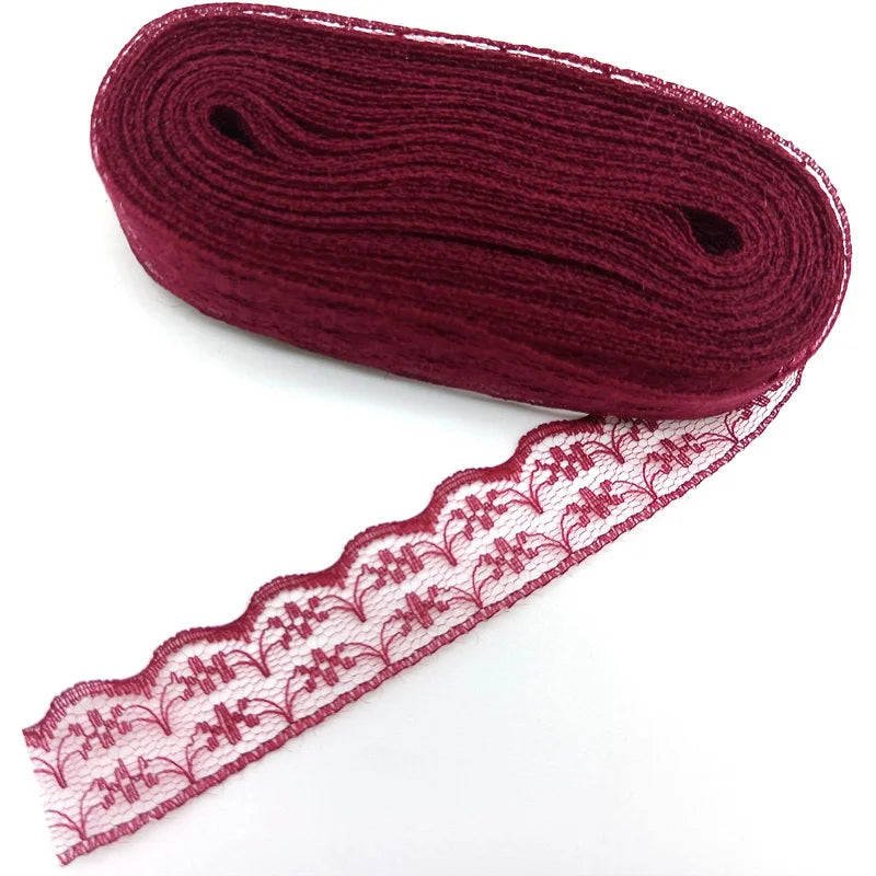 10yards Lace Ribbon Wedding Dress Fabrics for Embellishments for Sewing Handicraft Accessories Needlework Materials Width 2.3cm