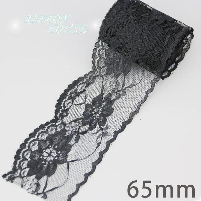 (10 yards/roll) Black lace fabric ribbon Webbing Decoration Lovely gift packing Material