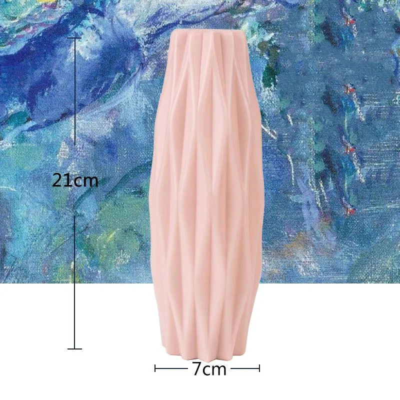 Multi-style Origami Plastic Vase White Imitation Ceramic Flower Pot Flower Basket Flower Vase Decoration Home Nordic Decoration