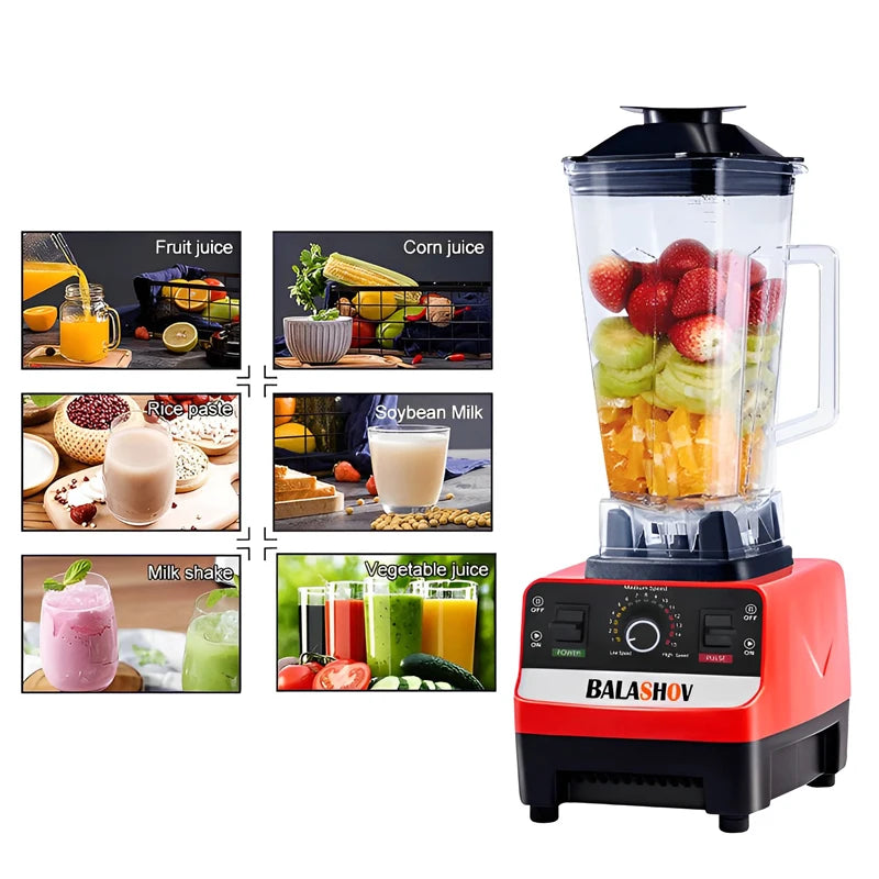2000W Heavy Duty Commercial Blender Stacionární mixér kuchyňský robot ledové smoothies pro kuchyň Vysoký výkon odšťavňovač mixér BPA zdarma