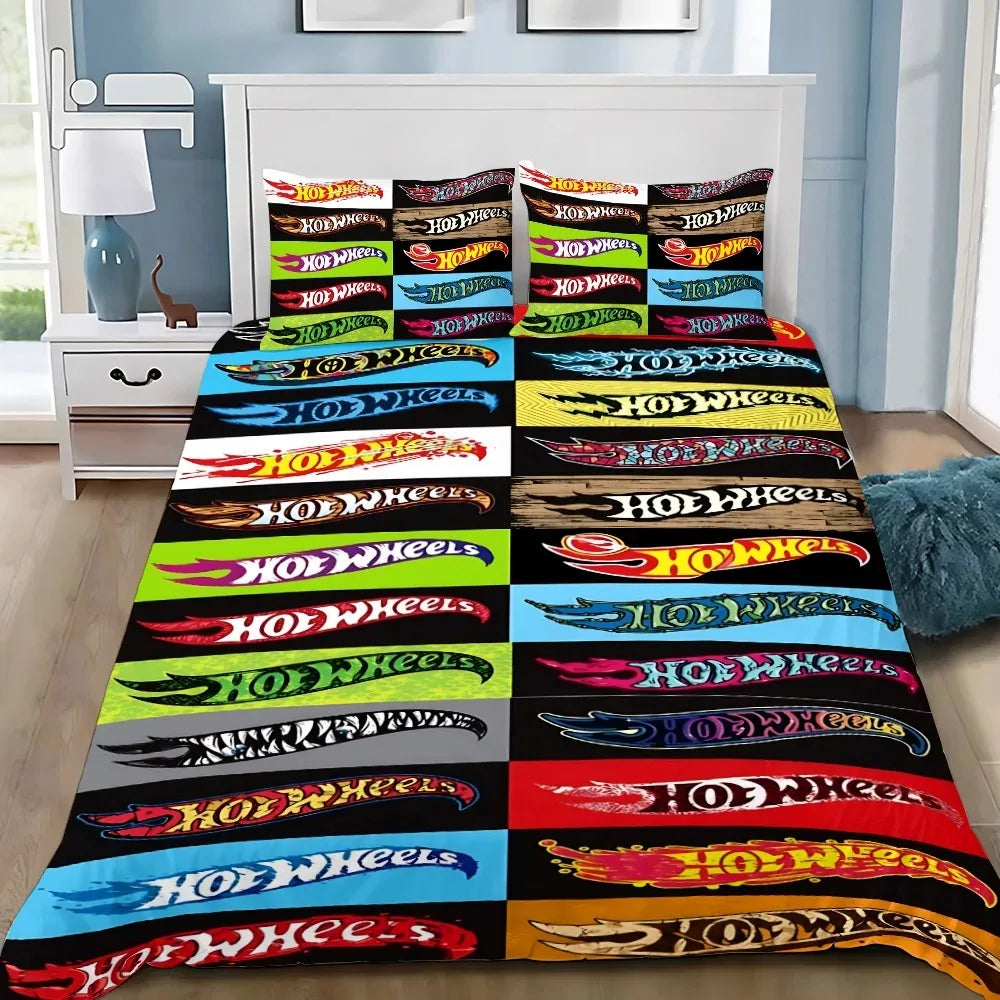 Cars Duvet Cover Wheels Pillowcase Bedding Set Adult Boy Girl Bedroom Decoration Children Gift Single Double Large Size