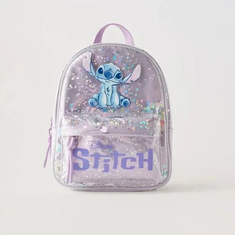 Disney 2025 New Cartoon Plush Doll Shoulder Bag Sweet and Cute Stitch Strawberry Bear Soft Cute Girls Handbag