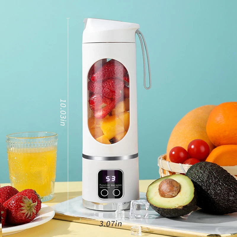 Presse-agrumes Portable Rechargeable par USB, 8 lames, 3 vitesses, broyeur à glace pour shakes et Smoothies, tasse de presse-agrumes, 450ml