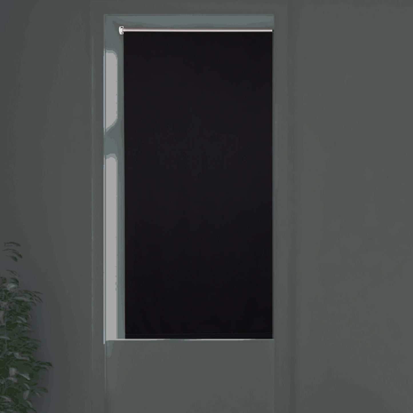 Blackout Roller Blind Thermo Roller Blind No Drilling Required Side Pull Opaque Privacy Sun Protection for Windows Doors Kitchen