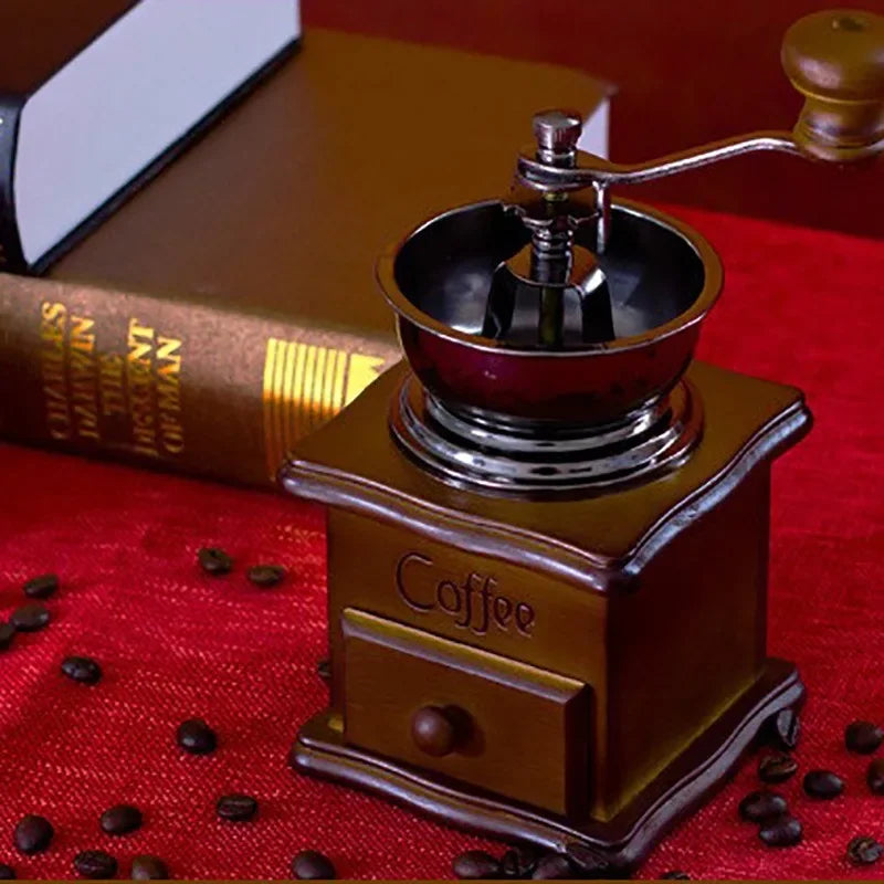 Wooden Manual Coffee Bean Grinder Utensils Mini Retro Style Hand Crank Coffee Bean Grinder Profession Barista Coffee Accessories