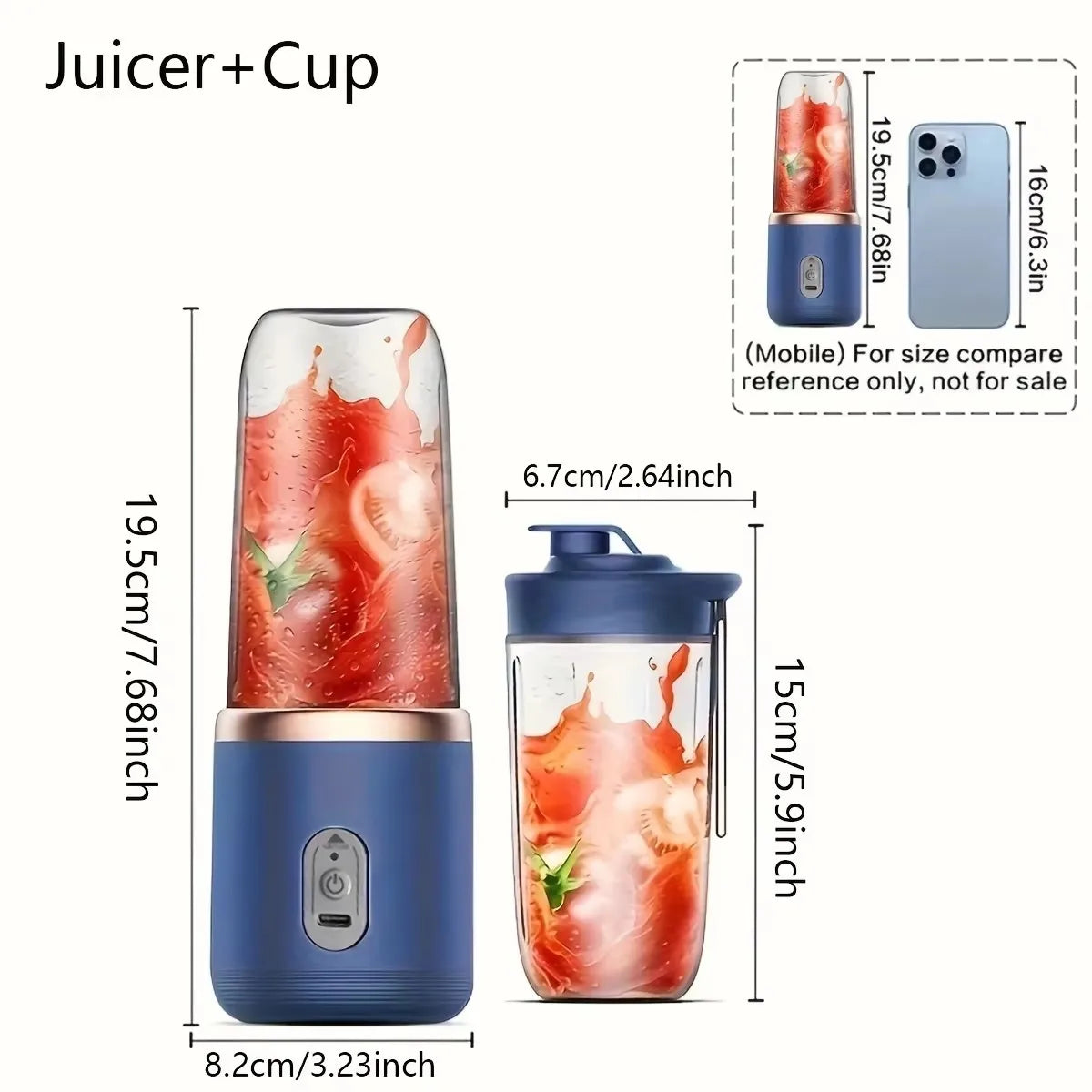 1pc frullatore portatile bottiglia 6 lame frullatore per succo multifunzione succo fresco frullato ghiaccio CrushCup cibo pro spremiagrumi macchina