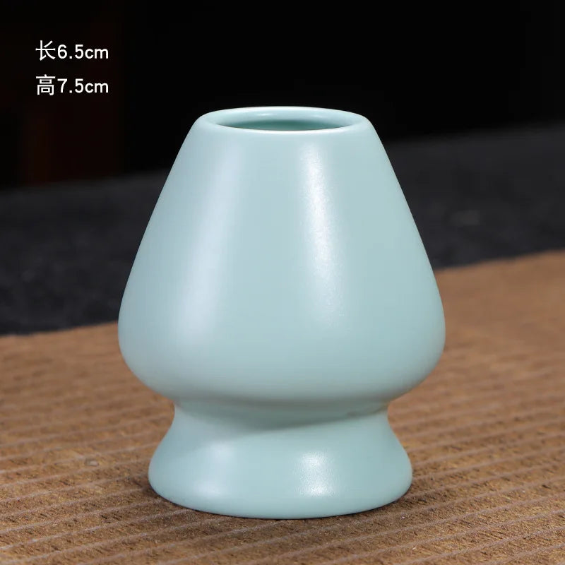 Japanese Matcha Whisk Holder Ceramic Green Tea Bowl Chasen Stand for Living Room Kitchen Dining Room Tea Ceremony Accessories