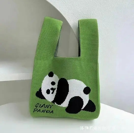 Women Handmade Knitted Small Handbag Casual Wrist Bag Versatile Shopper Mini Tote Bag Student Reusable Shoulder Bag Daily Use
