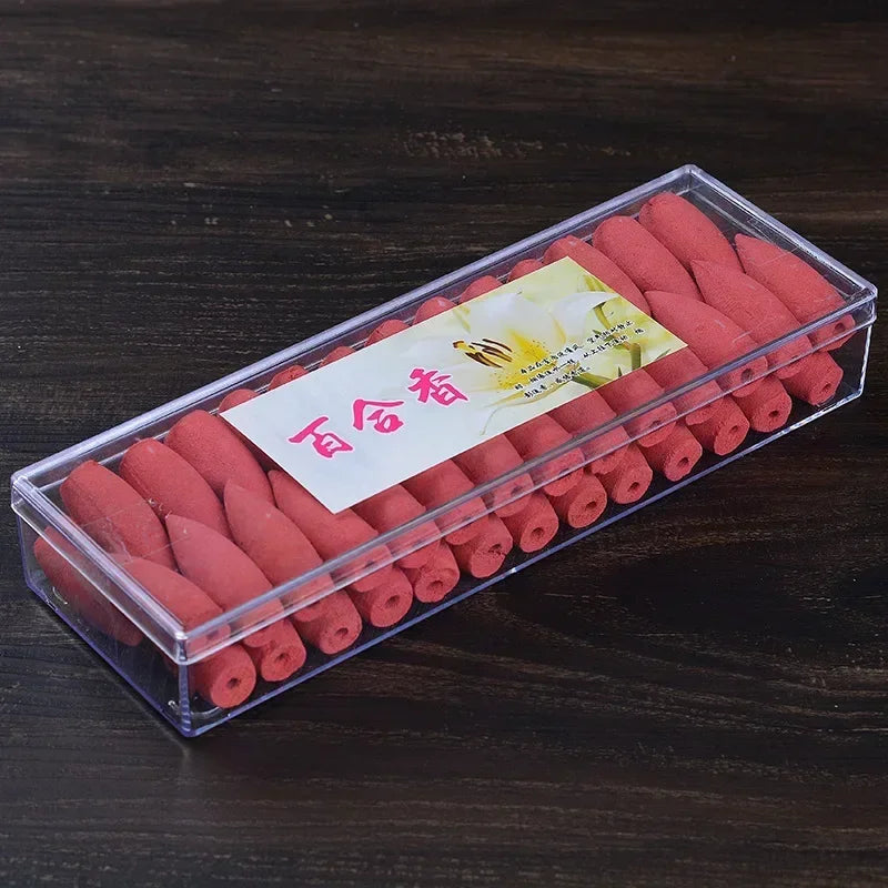 50 Capsules/box of Backflow Incense Cone Aloes Sandalwood DIY Home Office Backflow Smoke Appreciation Meditation Sedation
