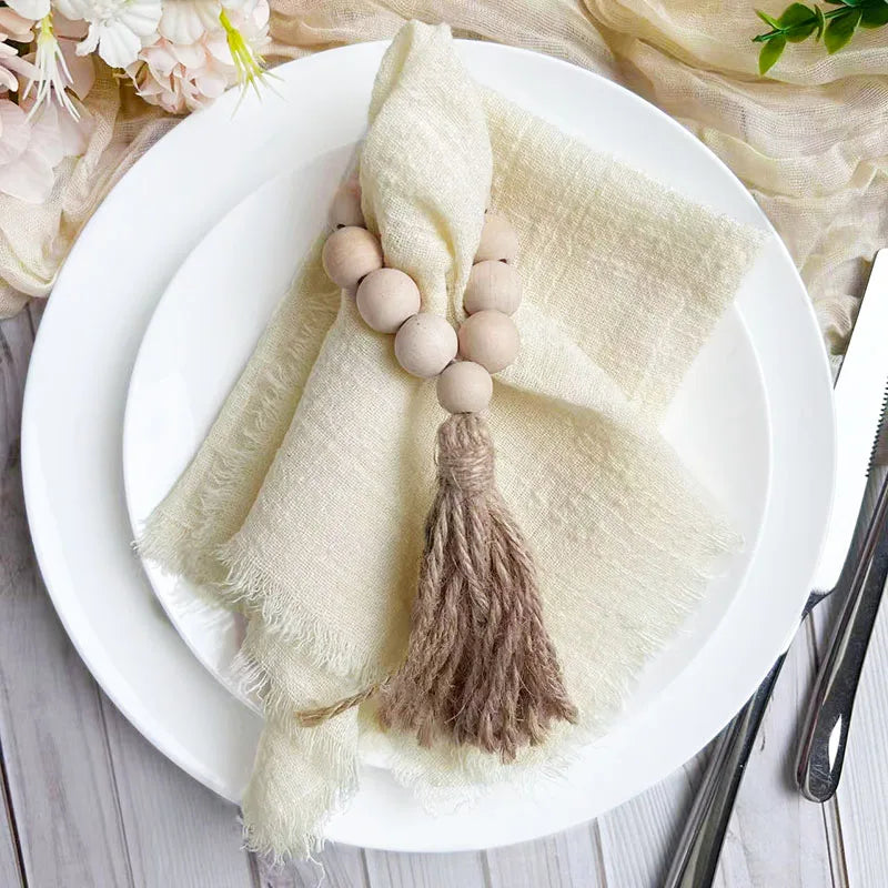6PCS Napkins 32x32cm Cotton Cloth Gauze Retro Burr Rustic Kitchen Towel Dining Place Mat Wedding Party Linen Napkin Table Decor