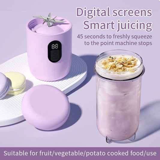 Portable Blender USB Rechargeable Cordless Mini Juicer Mixer for Smoothie Shake Protein Travel Sports Bottle Juicer Cup