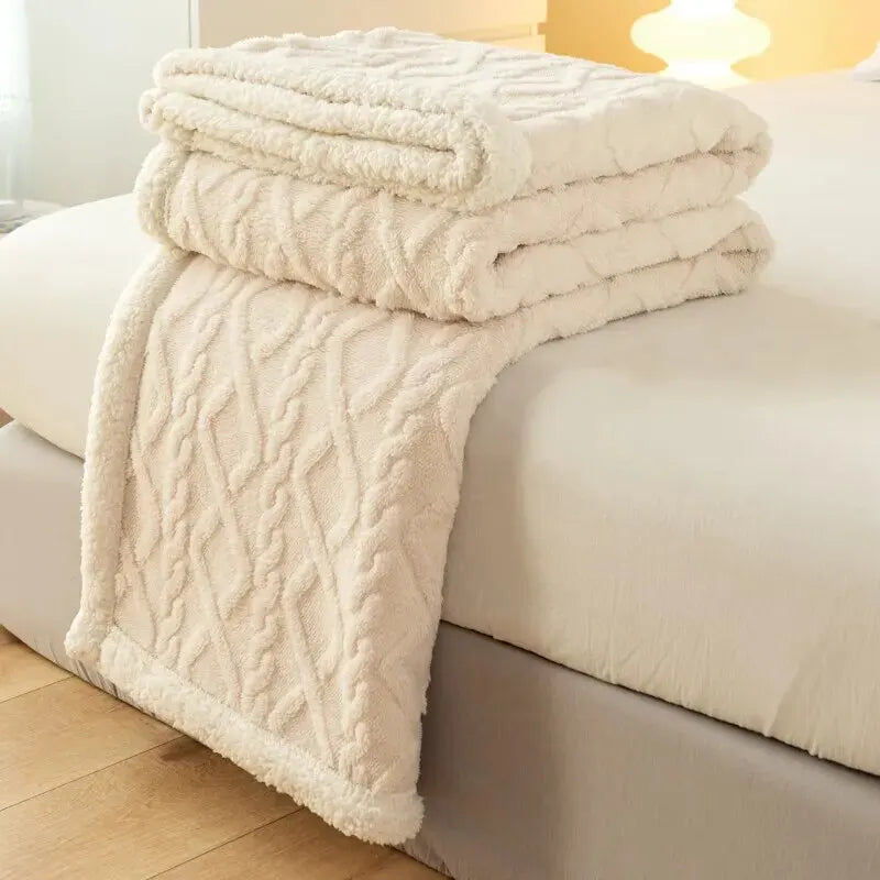 Una coperta arazzo Coperta Tafurong Coperta in lana d'agnello Coperta calda per il tempo libero Coperta per pisolino da ufficio