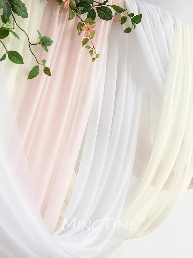 6/10 Meter elegante, transparente Bogenvorhänge für Hochzeiten, Polyesterstoff, Drapierungsvorhang, Party-Essentials, Hängedekoration