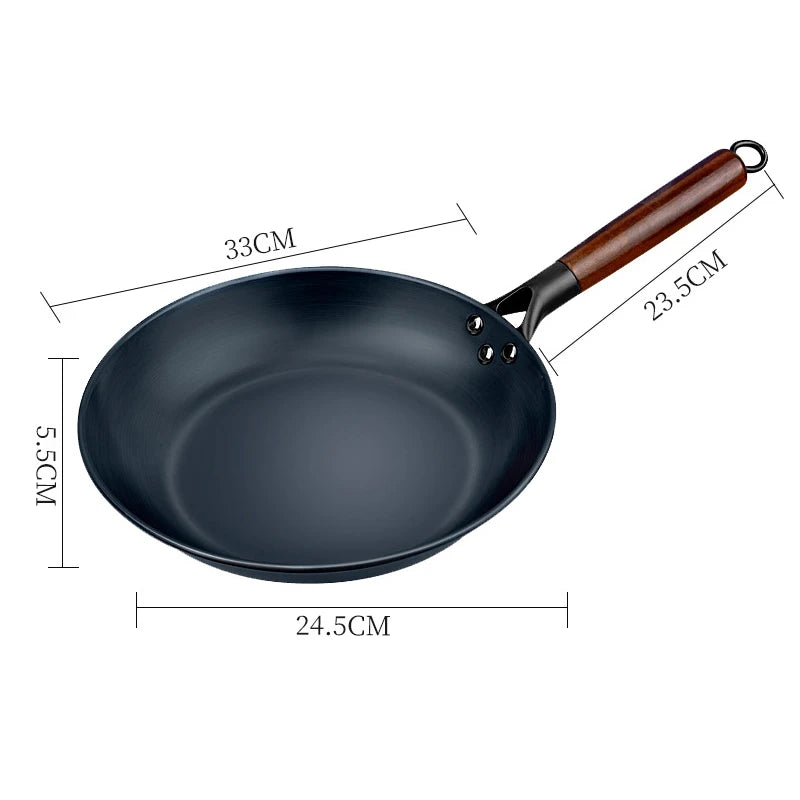 Coating-Free Frying Pan Non Stick Frying Pans Steak Omelette Pancake Skillet Pre-seasoned for Outdoor Barbecue Microwave Safe