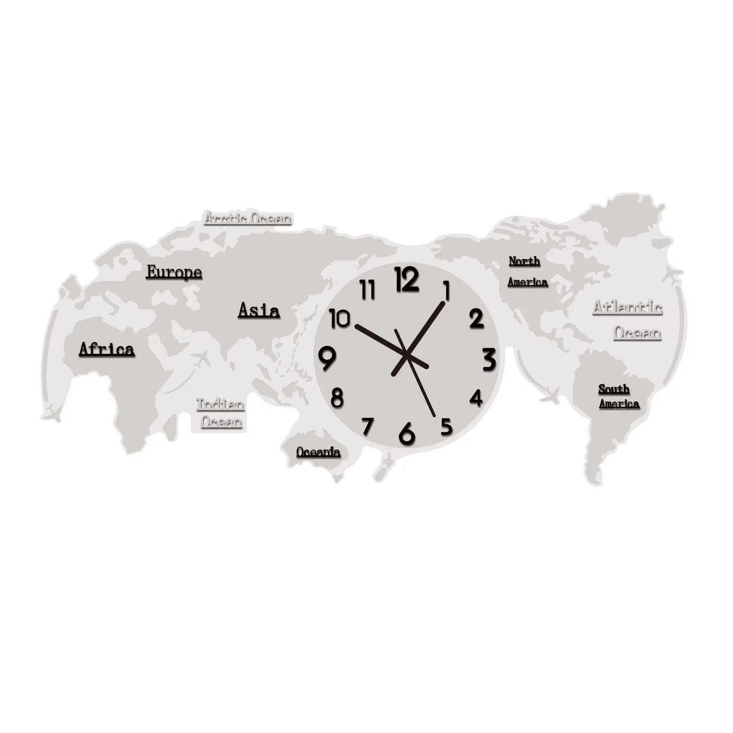 Creative wall clock mirror world map Internet celebrity decoration living room home fashion European silent hanging