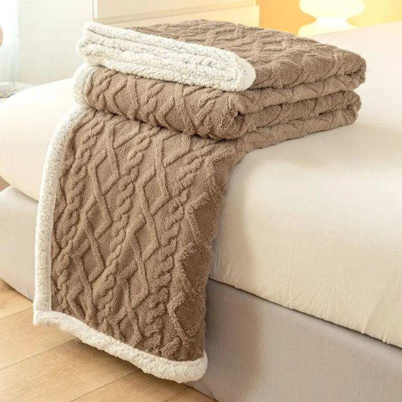 Una coperta arazzo Coperta Tafurong Coperta in lana d'agnello Coperta calda per il tempo libero Coperta per pisolino da ufficio