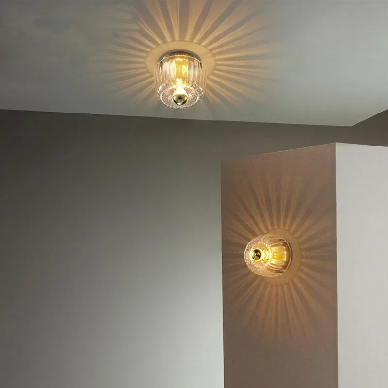 Nordic Wall Lamp Designer Glass Lighting Effect Simple Living Room Bedroom Bedside Light Ceiling Home Decor Ceiling Lamp LED