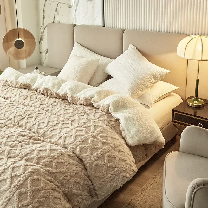 Dvostruka upotreba Umjetni kašmir pokrivač zima topli plišani prekrivač pokrivač pokrivač Toplina dvostrana fleece Comforter pokrivača meka