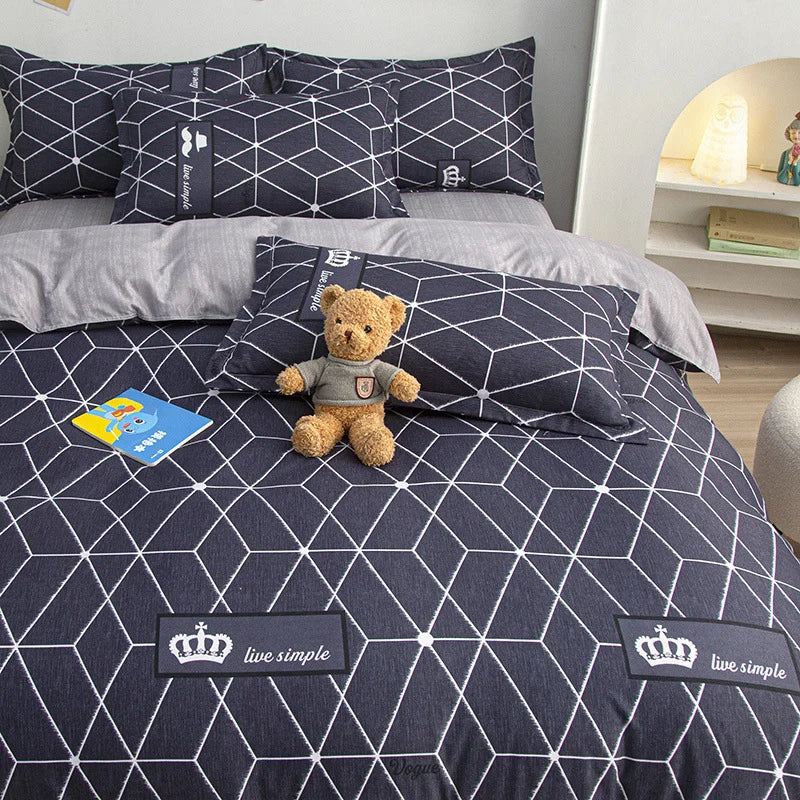 Simple plaid Duvet Cover 220x240 nordic Quilt Cover 2 people 1PCS Comforter Covers for double queen king size bed 135 150x200