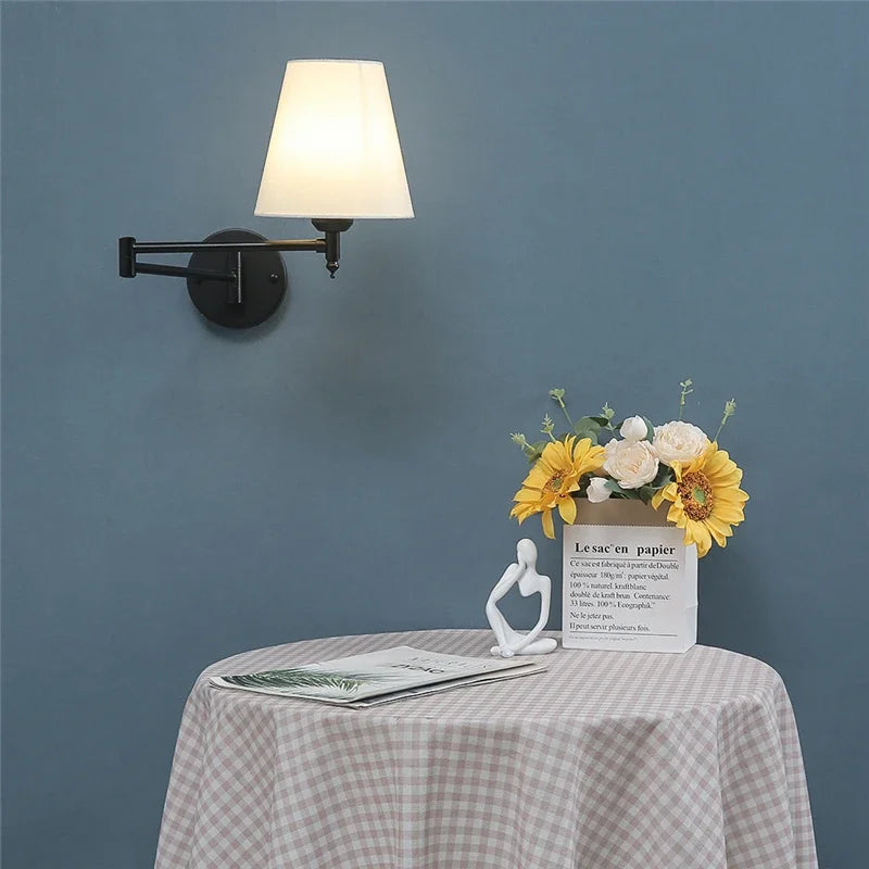 Nordic Adjustable Folding Wall Lamps Rotating Rocker Arm Light Fixtures Modern Minimalist Bedroom Study Bedhead LED Wall Lights