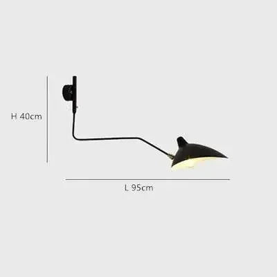 French Designer Long Arm Wall Sconce Lamp Rotary Led Light for Living Room Bedroom