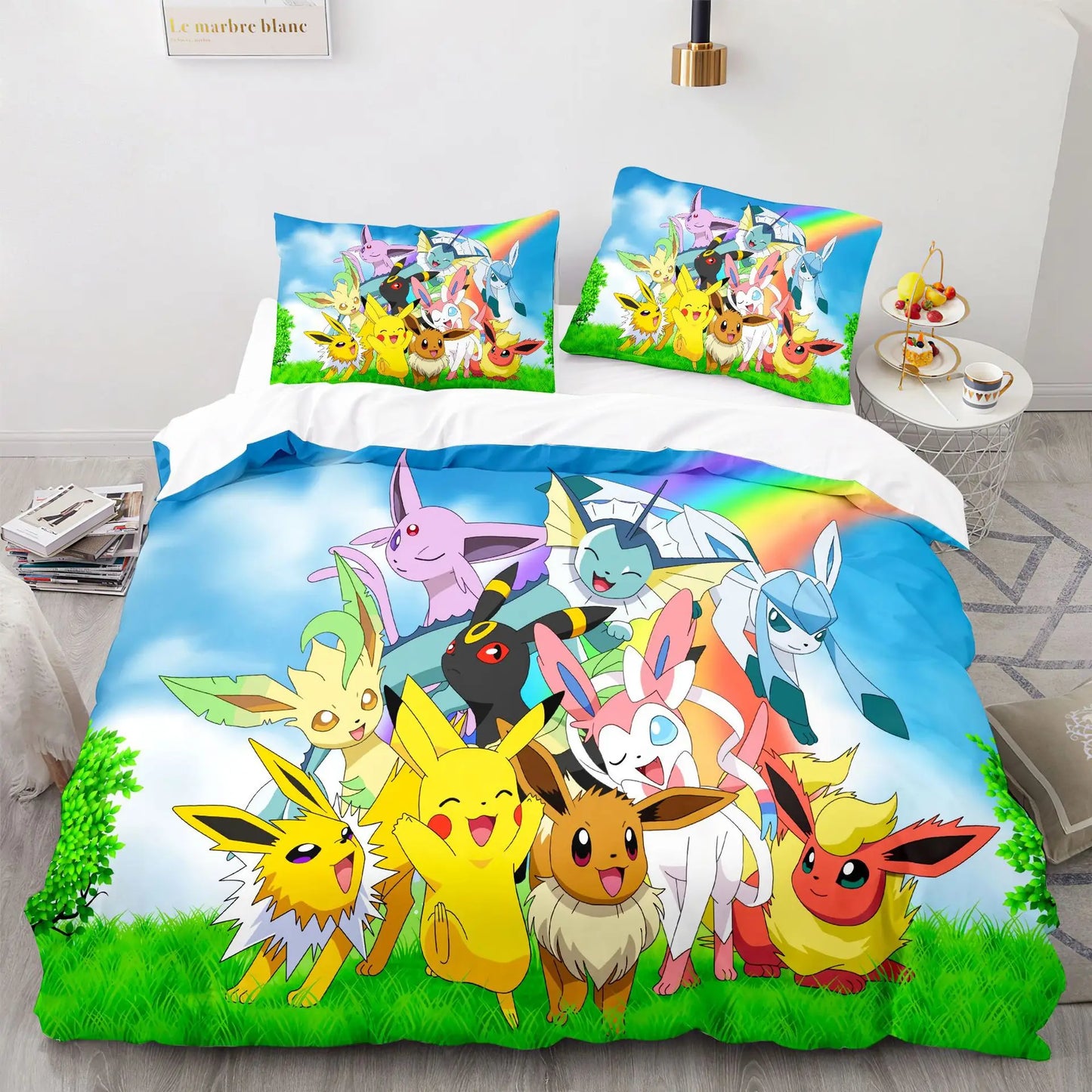 Pokemon Pikachu Bedding Set 3D Home Duvet Cover Bedroom Decor For Kids Boy Girl Duvet Cover Queen King Size