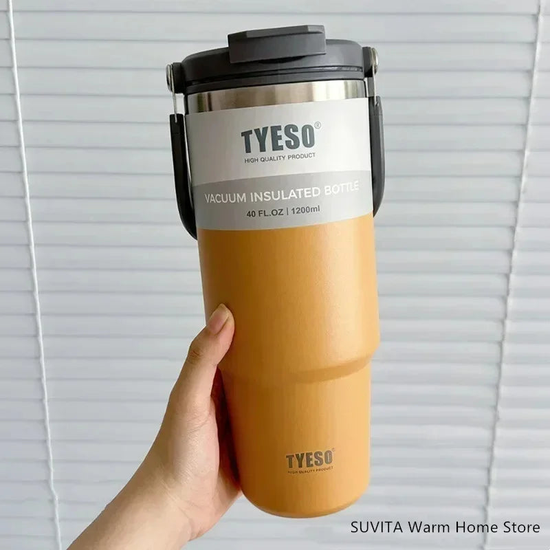 Tyeso Tumbler Coffee Cup Stainless Steel Vacuum Thermal Insulated Mug Large Capacity Double Drink Car Water Bottle Travel Mug