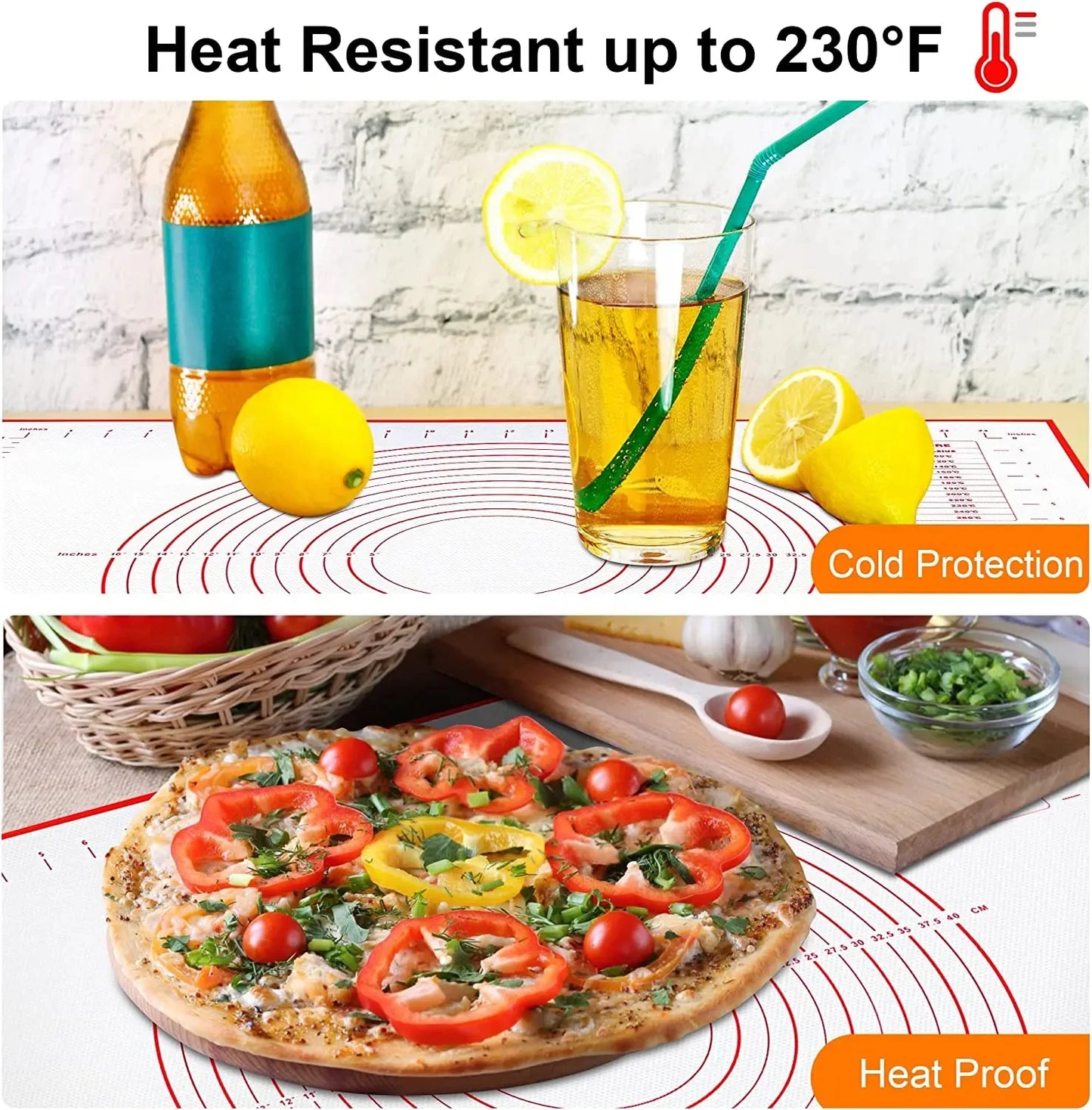 Large Kneading Dough Mat Silicone Table Mats Pad Sheet Baking Mat Pizza Cake Dough Maker NonStick Pastry Rolling Pad Bakeware