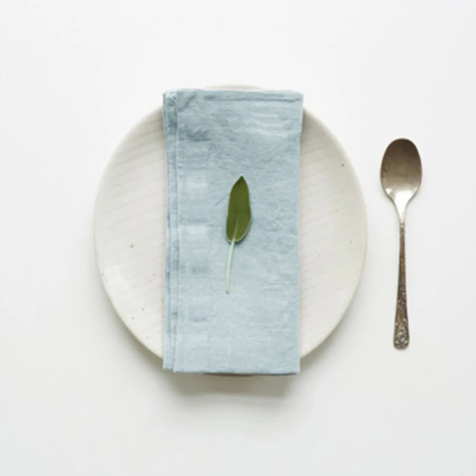 4PCS 40X40CM Pure Linen Napkins Cloths Soft Comfortable Fabric Reusable Kitchen Accessories for Wedding Birthday Parties
