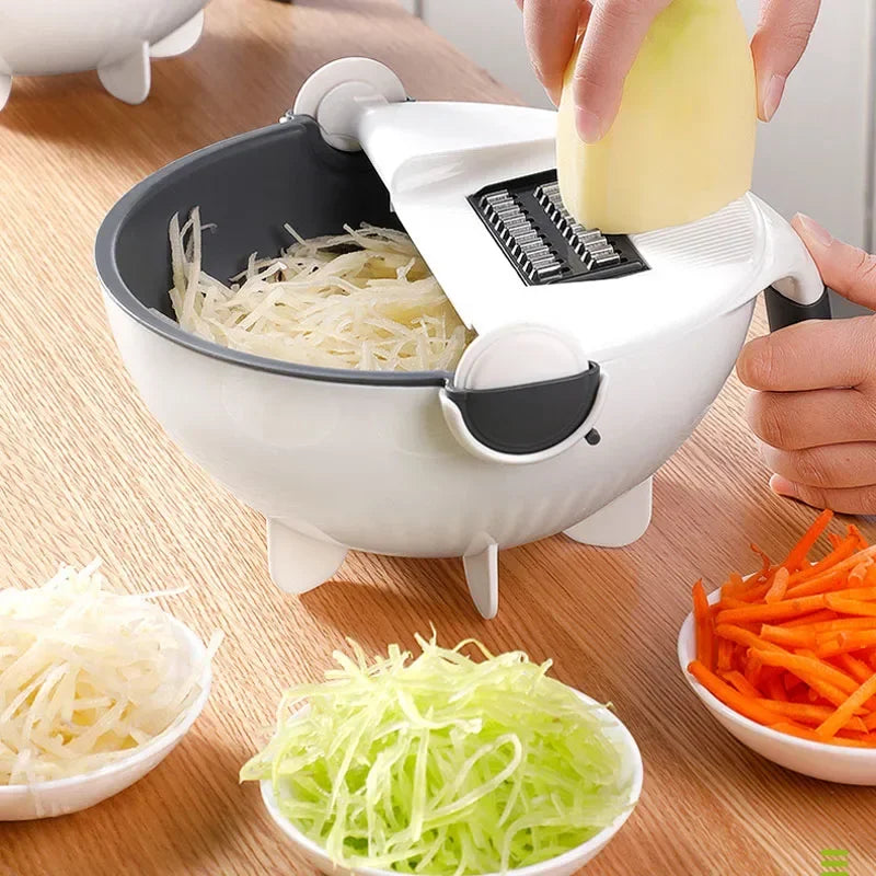 Multifunctionele 2 In 1 Groentesnijder Cutter Chopper Fruit Zeef Mand Spiralizer Rasp Voedsel Dunschiller Mandoline Shredder