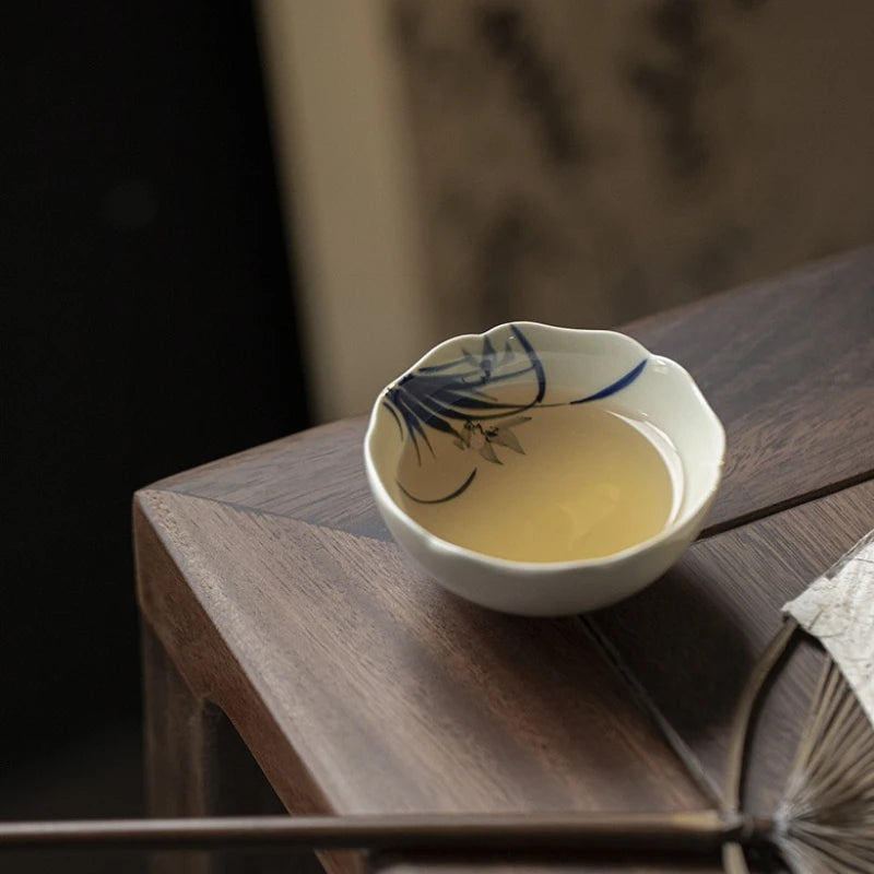 Antique Mud Master Cups Floral Teacups Household Small Tasting Cup Chinese Kung Fu Tea Set Pu Er Drinkware Teaware Tea Ceremony