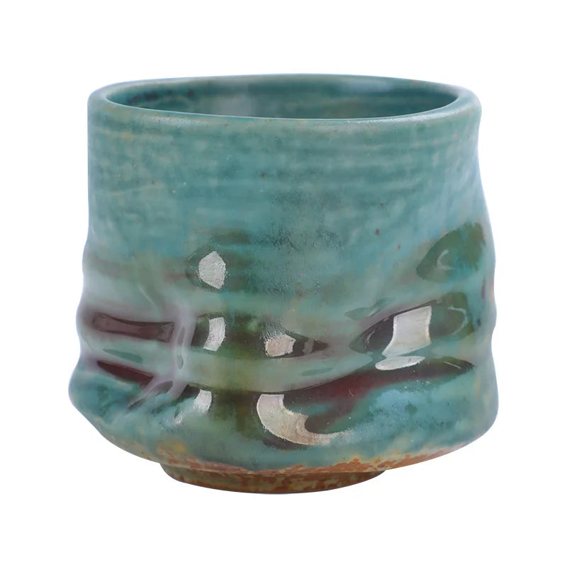 Stoneware Espresso Cups Vintage Hand-pinched Pleated Latte Art Cups Second-hand Ceramic Niche Design Afternoon Tea Cups