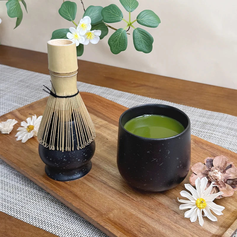 6 PCS Matcha Set Matcha Tea Kit Glaze Change with Master Cup 100-Prong Bamboo Whisk Tea Scoop Japanese Matcha Tea Accessories