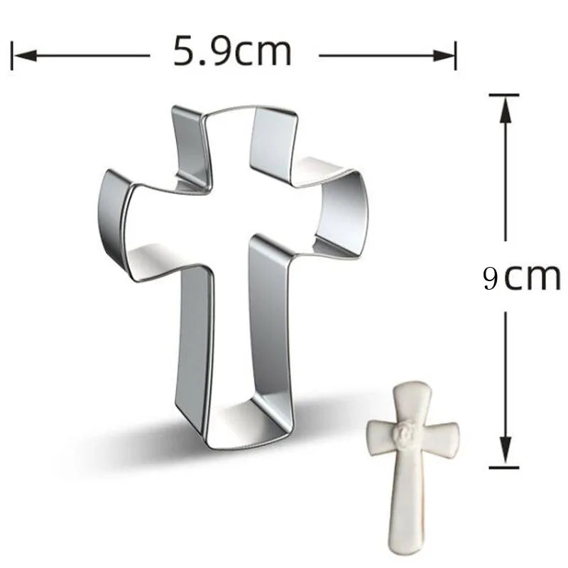 1pcs patisserie reposteria Easter cross Metal Cookie Cutter Fondant Cake Decor Tools Biscuit Mould Pastry Shop Bakeware