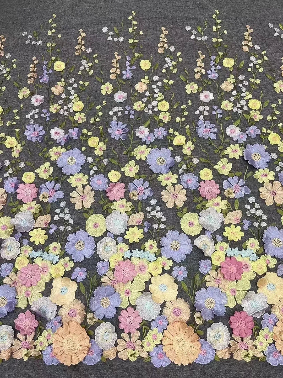 16 Colors multicolor handmade 3D flower lace fabric colorful evening dress lace fabric fashion dress lace 130cm width fabric