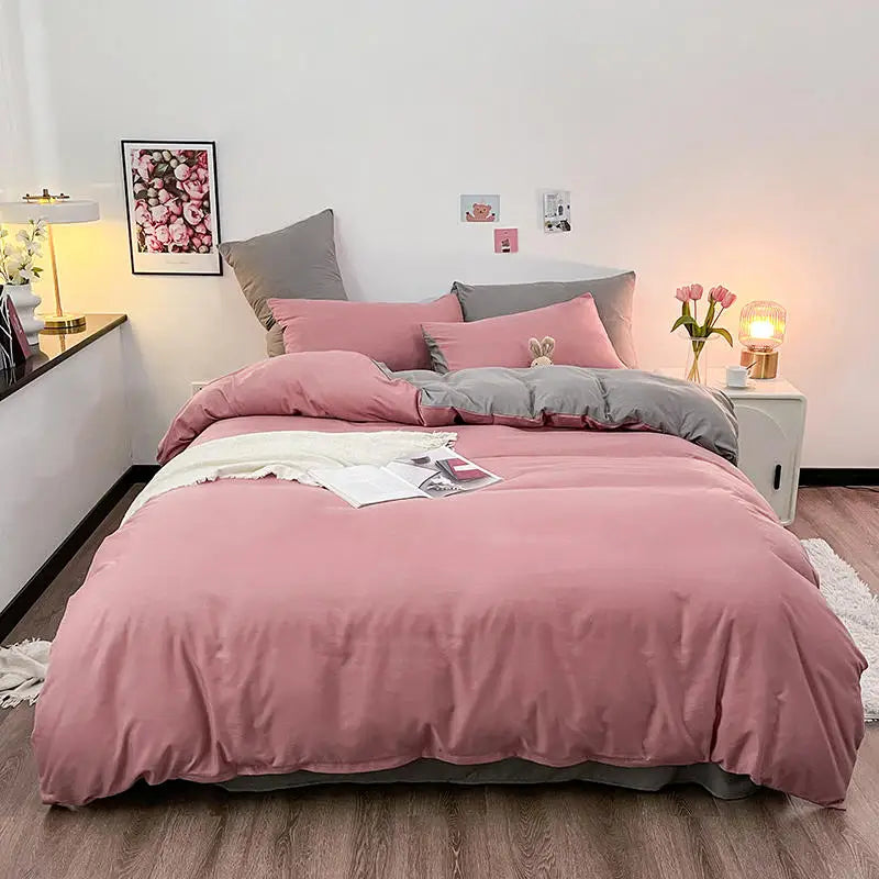 Bonenjoy 1 pc housse de couette Dark Gray Color Duvet Cover Double Size funda nordica cama 150 Queen/King Size Bed Cover