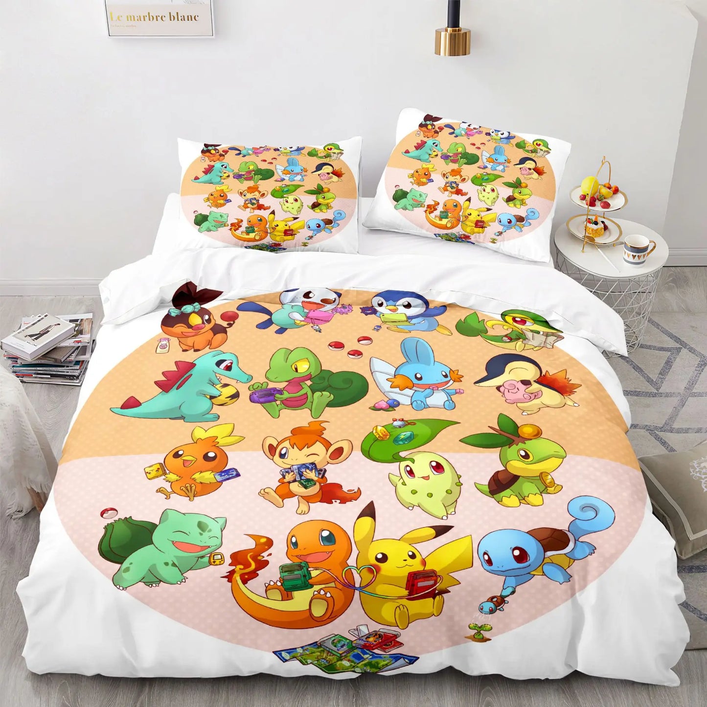 Pokemon Pikachu Bedding Set 3D Home Duvet Cover Bedroom Decor For Kids Boy Girl Duvet Cover Queen King Size