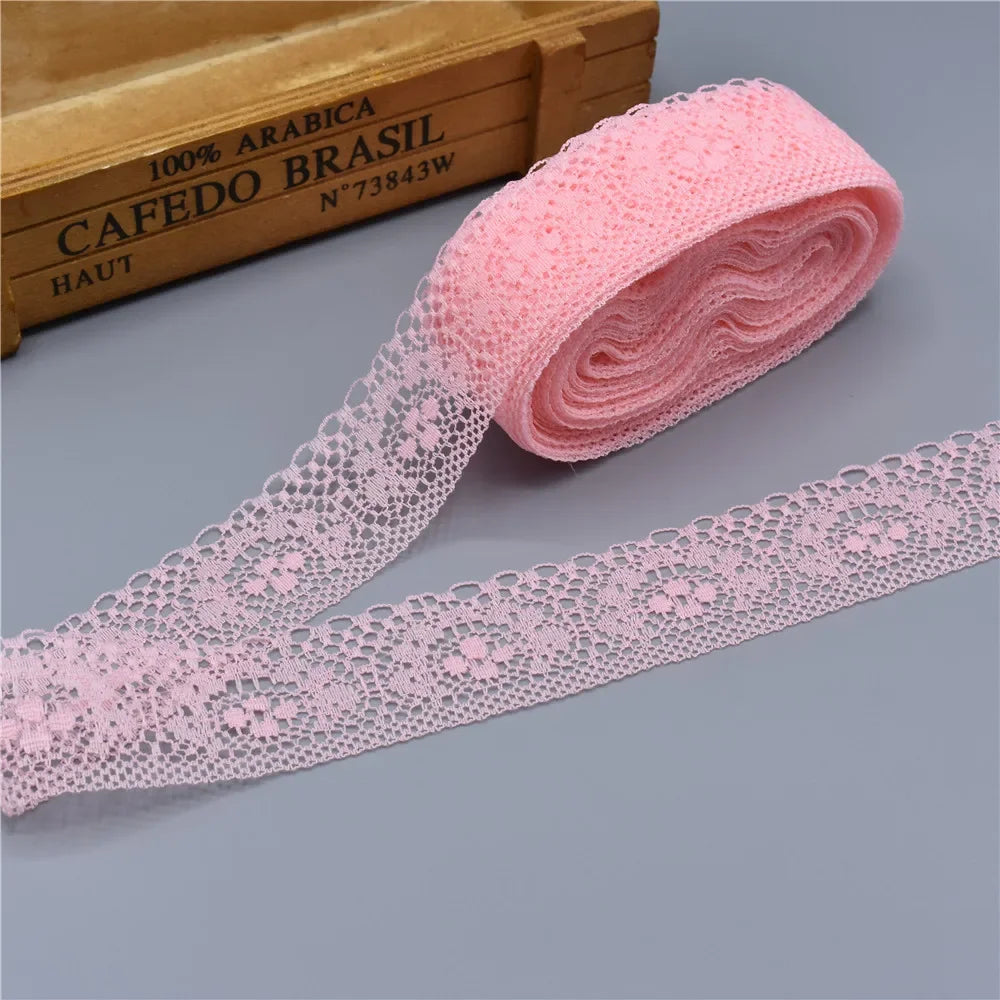 10 Yards High Quality Beautiful White Lace Ribbon Tape 40MM Lace Trim DIY Embroidered For Sewing Decoration african lace fabric