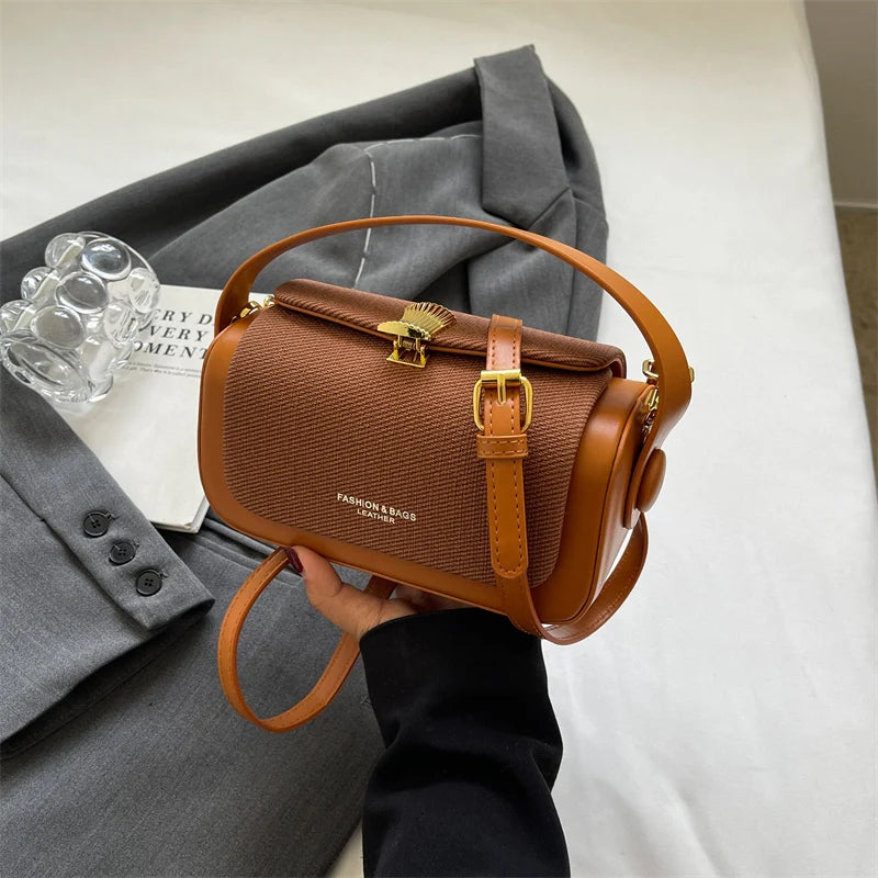 Jednostavna modna mini kvadratna žena Crossbody torbe 2024 luksuzne dizajnerske torbice i torbe kutija Oblik čistih boja za ramenice