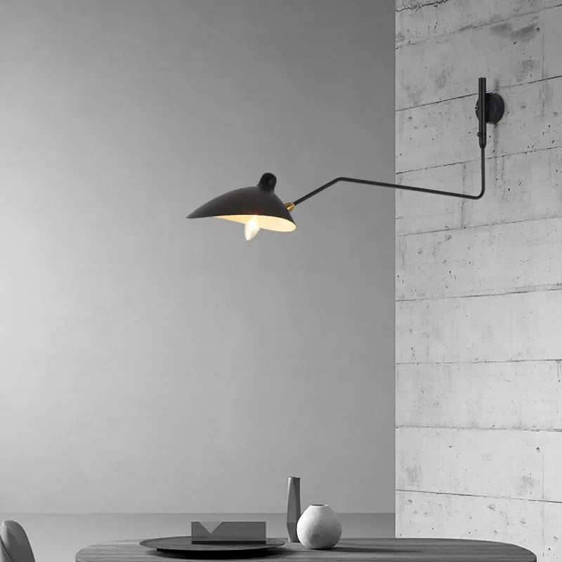French Designer Long Arm Wall Sconce Lamp Rotary Led Light for Living Room Bedroom