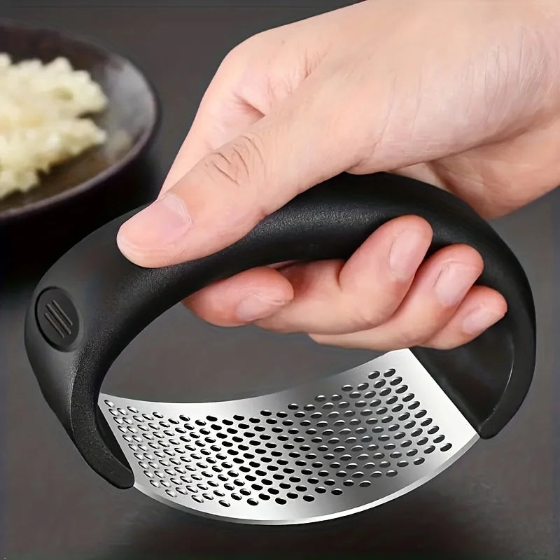 Stainless steel washable garlic press, thickened garlic clip, household garlic puree grinder, garlic mortar, kitchen tool.