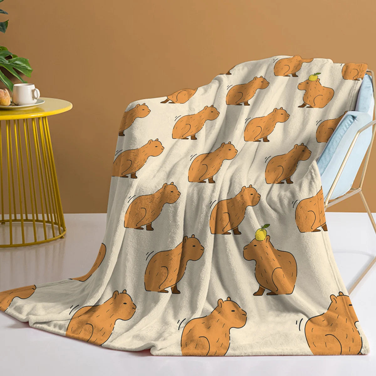 Coperta tremante di Capibara Coperta stampata Coperta in peluche soffice flanella in pile Coperta morbida per divano divano e letto