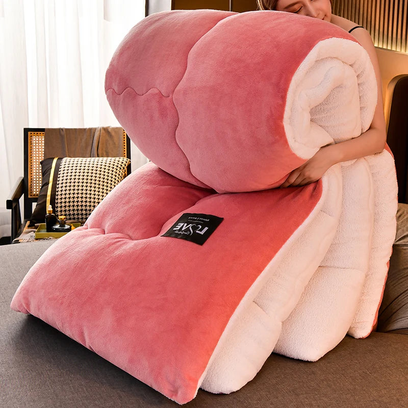 Lamb velvet quilt winter super warm quilt thickened comforter 5kg dormitory student autumn winter quilt core cotton space quilt