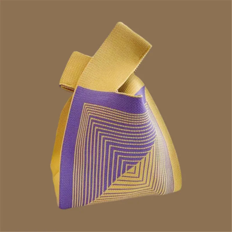 Borsa da polso casual lavorata a mano da donna piccola Borsa da polso casual Shopper versatile Mini Tote Bag Borsa a tracolla riutilizzabile per studenti Uso quotidiano