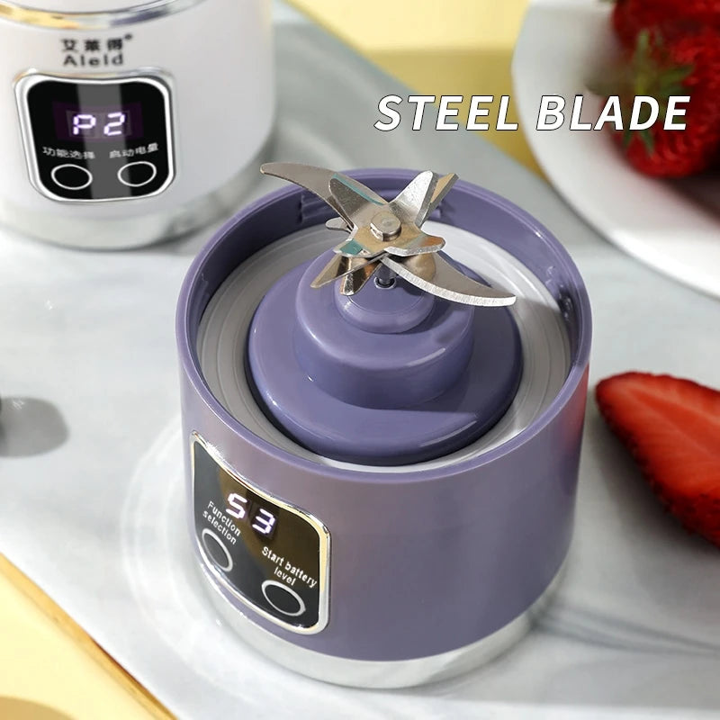 Presse-agrumes Portable Rechargeable par USB, 8 lames, 3 vitesses, broyeur à glace pour shakes et Smoothies, tasse de presse-agrumes, 450ml
