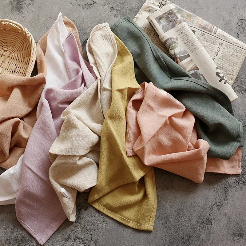 4PCS Table Napkins,40X40cm Cotton Linen Kitchen Tableware Towel,Soft Durable Cloth,Washable and Reusable Placemat