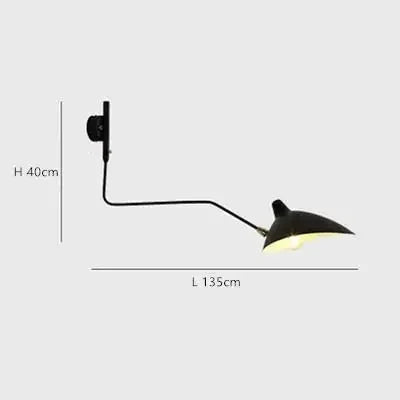 French Designer Long Arm Wall Sconce Lamp Rotary Led Light for Living Room Bedroom